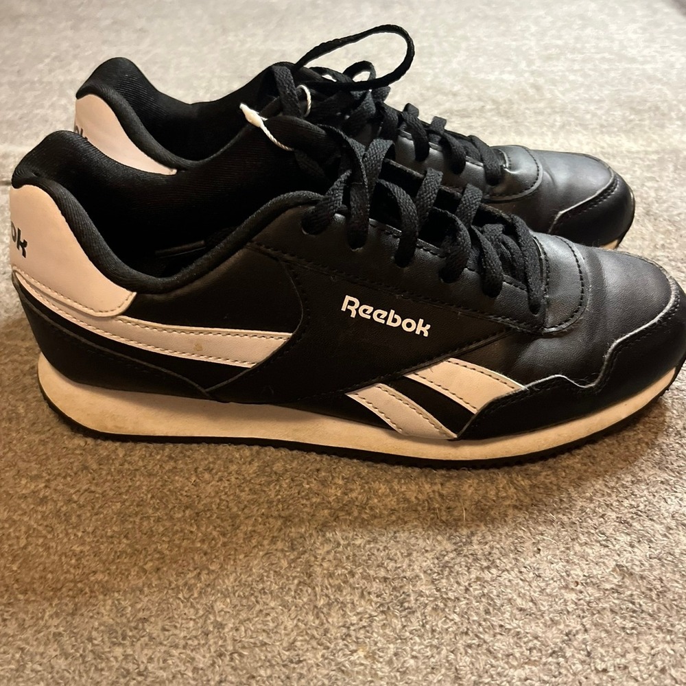Reebok Royal Glide Black White Low Top Sneakers Womens 4
